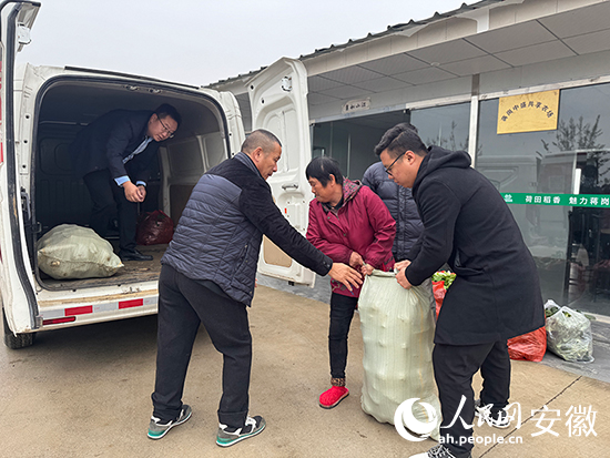 新鲜采摘好的蔬菜打包发货。 人民网 吕欢欢摄