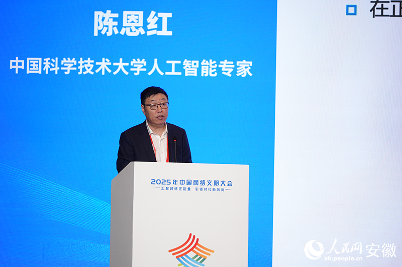 6、中国科学技术大学人工智能专家陈恩红。人民网记者 苗子健摄